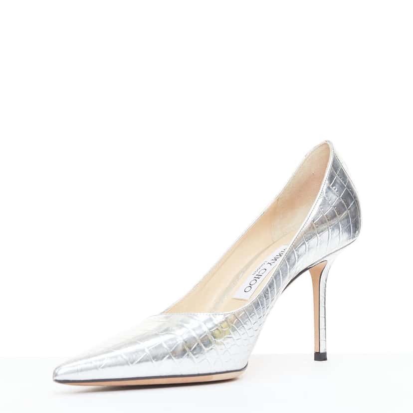 Jimmy Choo Love Silver Leather Good condition - Model View