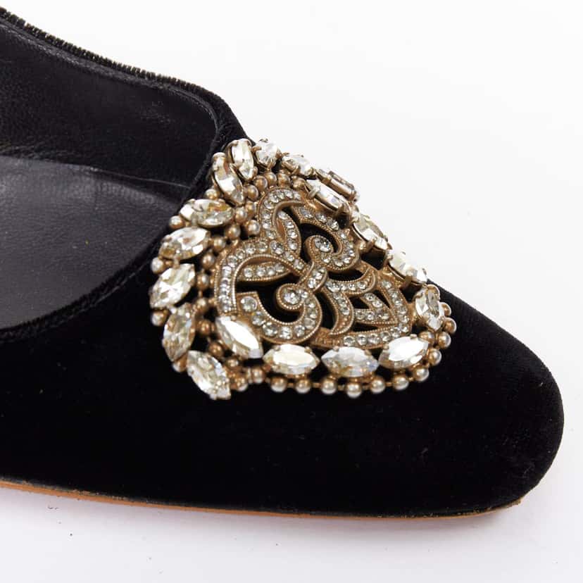 Manolo Blahnik Okkato Black Velvet Fair condition - Back View