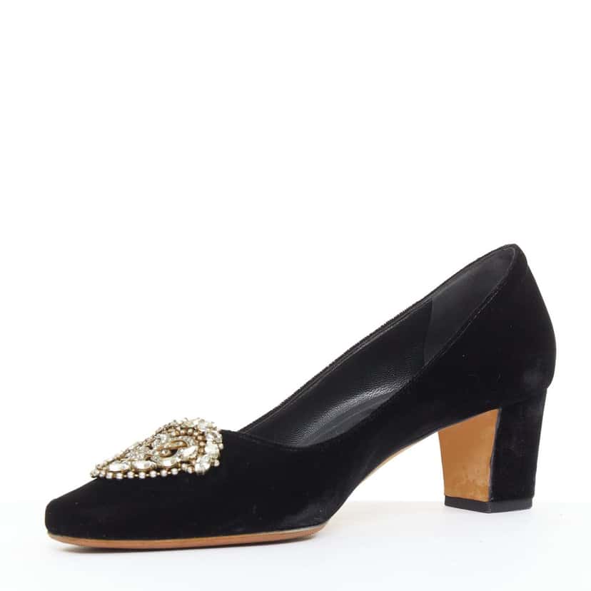 Manolo Blahnik Okkato Black Velvet Fair condition - Box View