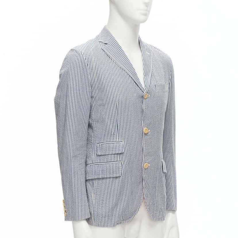 Junya Watanabe Striped Cotton Blazer Blue Cotton Never worn - Inside View
