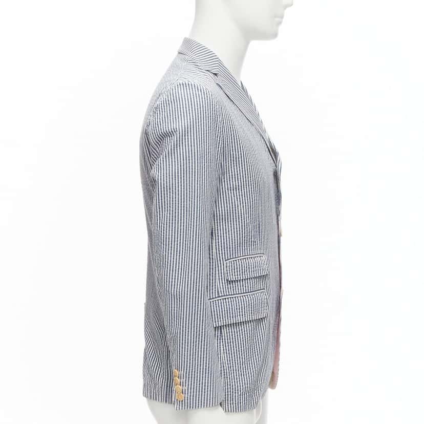 Junya Watanabe Striped Cotton Blazer Blue Cotton Never worn - Model View