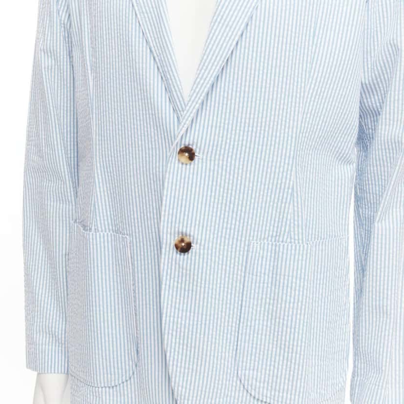 Lardini Stripe Button Blazer Blue Cotton Good condition - Back View