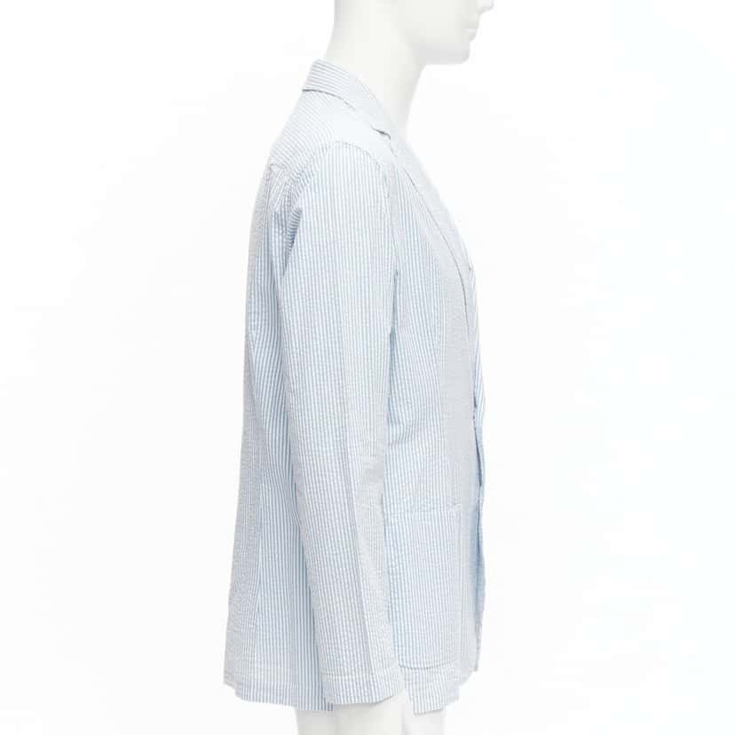 Lardini Stripe Button Blazer Blue Cotton Good condition - Model View