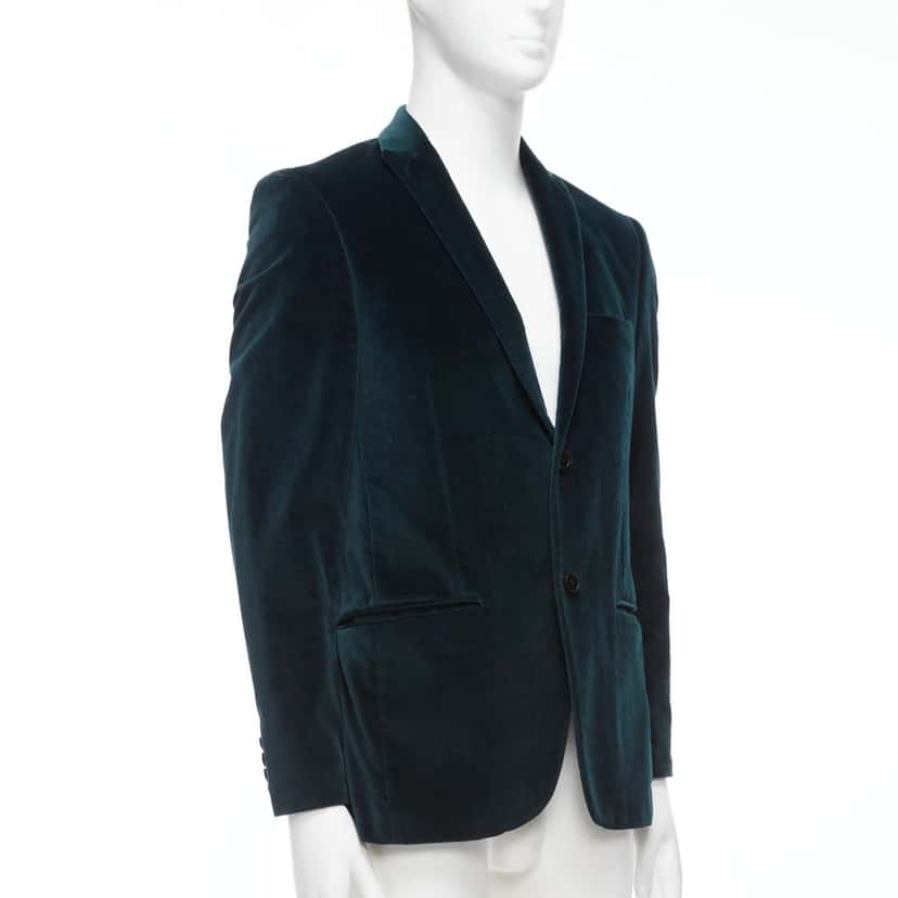 Kenzo Velvet Fit Blazer Green Velvet Good condition - Model View