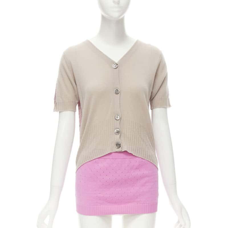 Louis Vuitton Layered Cardigan Khaki Polyamide Never worn - Model View