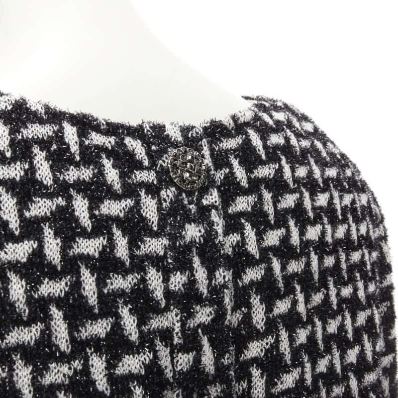 ST JOHN Crystal Layered Top Black Tweed Never worn - Back View