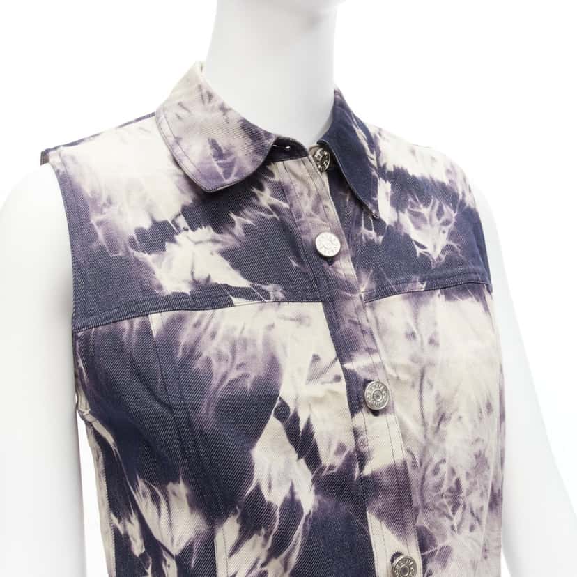 Celine Print Denim Jacket Blue Cotton Never worn - Back View