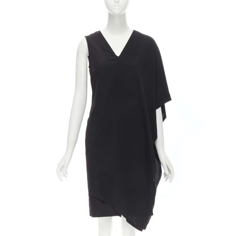 MAISON MARTIN MARGIELA Bonded Cape Dress Black Very good condition - Front View