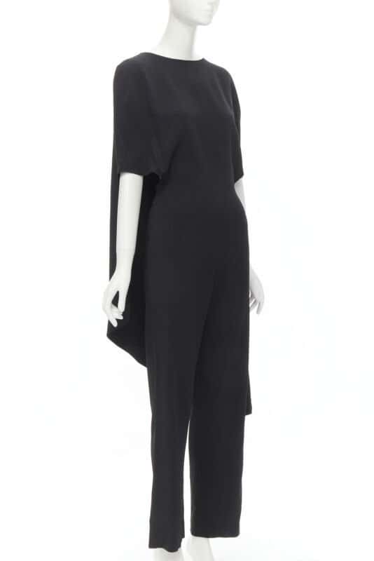 ESTEBAN CORTAZAR Open Back Cape Jumpsuit Black Viscose Good condition - Inside View