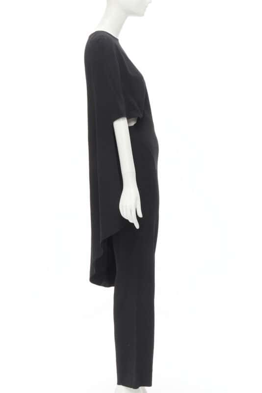 ESTEBAN CORTAZAR Open Back Cape Jumpsuit Black Viscose Good condition - Model View
