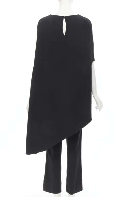 ESTEBAN CORTAZAR Open Back Cape Jumpsuit Black Viscose Good condition - Box View