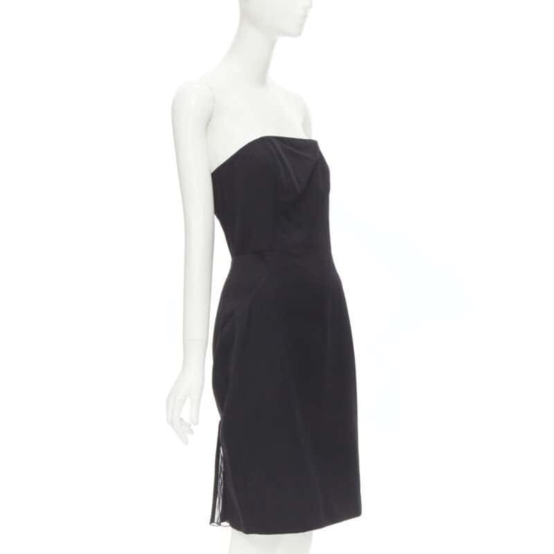 Alexander Wang Corset Pleat Dress Black Wool Never worn - Inside View