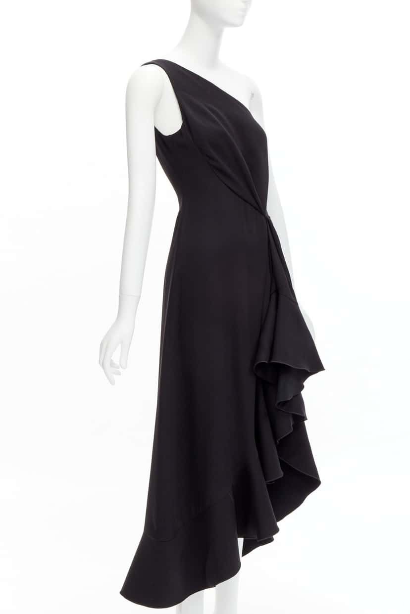 Dion Lee Drape Ruffle Dress Black Silk Never worn - Inside View