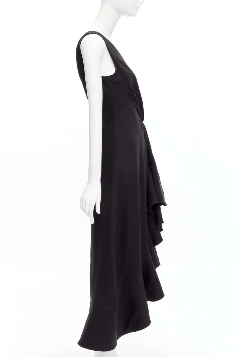 Dion Lee Drape Ruffle Dress Black Silk Never worn - Model View