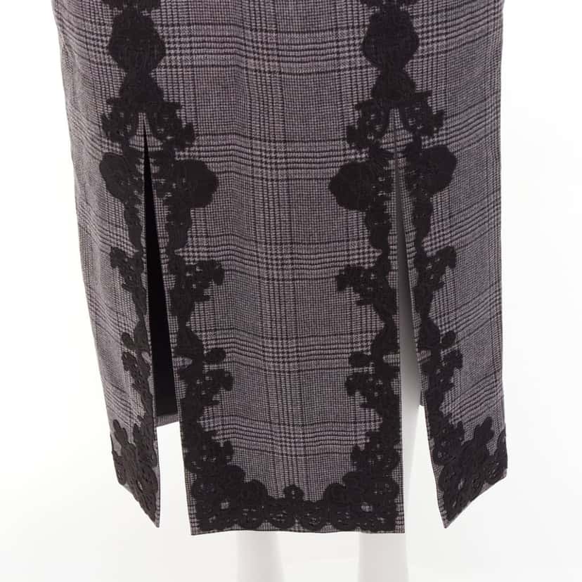 Jonathan Simkhai Houndstooth Pencil Skirt Black Wool Never worn - Back View