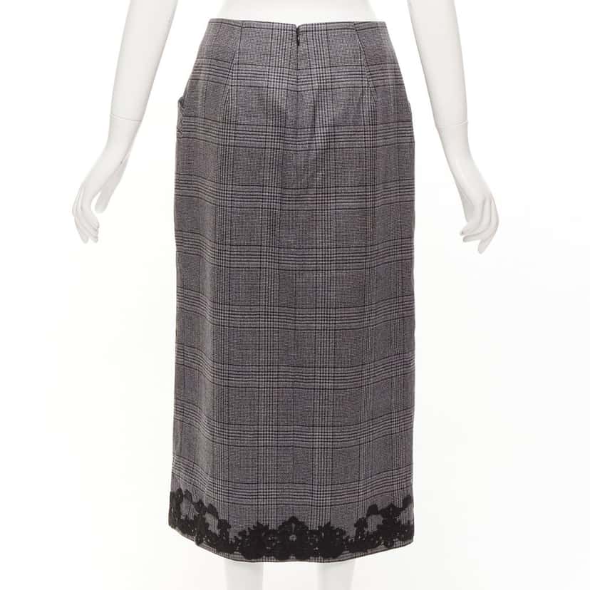 Jonathan Simkhai Houndstooth Pencil Skirt Black Wool Never worn - Box View