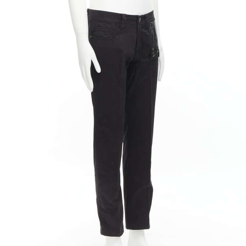 Jean Paul Gaultier Logo Embroidered Jeans Black Cotton Fair condition - Inside View