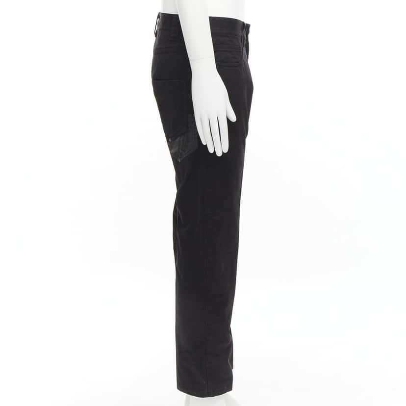 Jean Paul Gaultier Logo Embroidered Jeans Black Cotton Fair condition - Model View