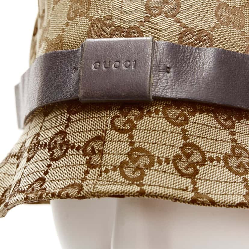 Gucci Brown GG Bucket Hat Beige Very good condition - Back View