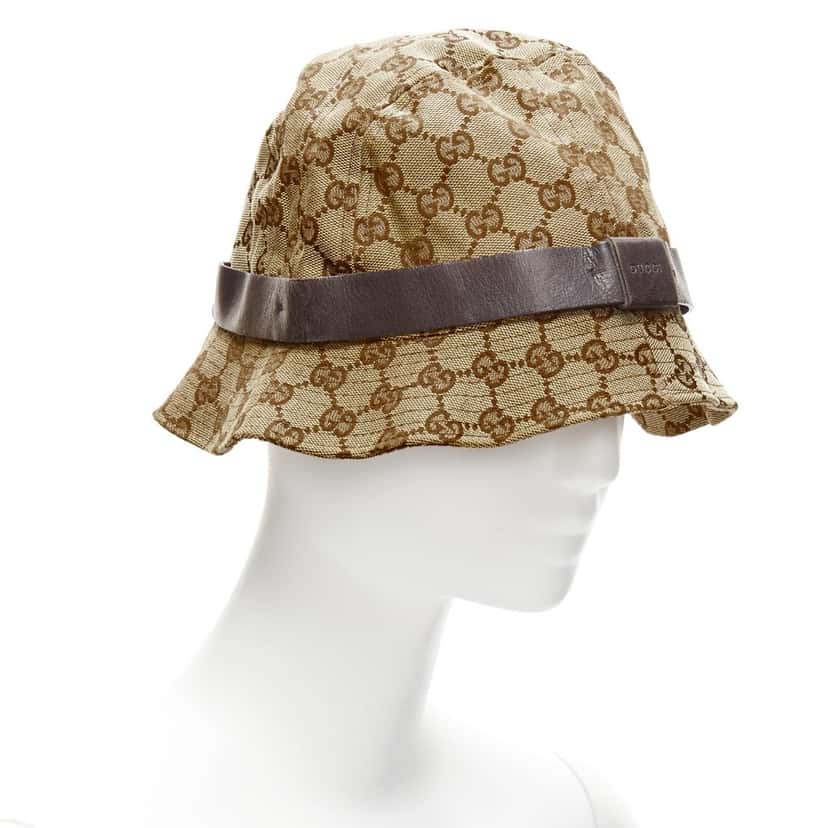 Gucci Brown GG Bucket Hat Beige Very good condition - Inside View