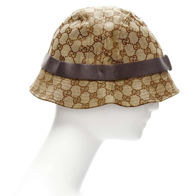 Gucci Brown GG Bucket Hat Beige Very good condition - Model View