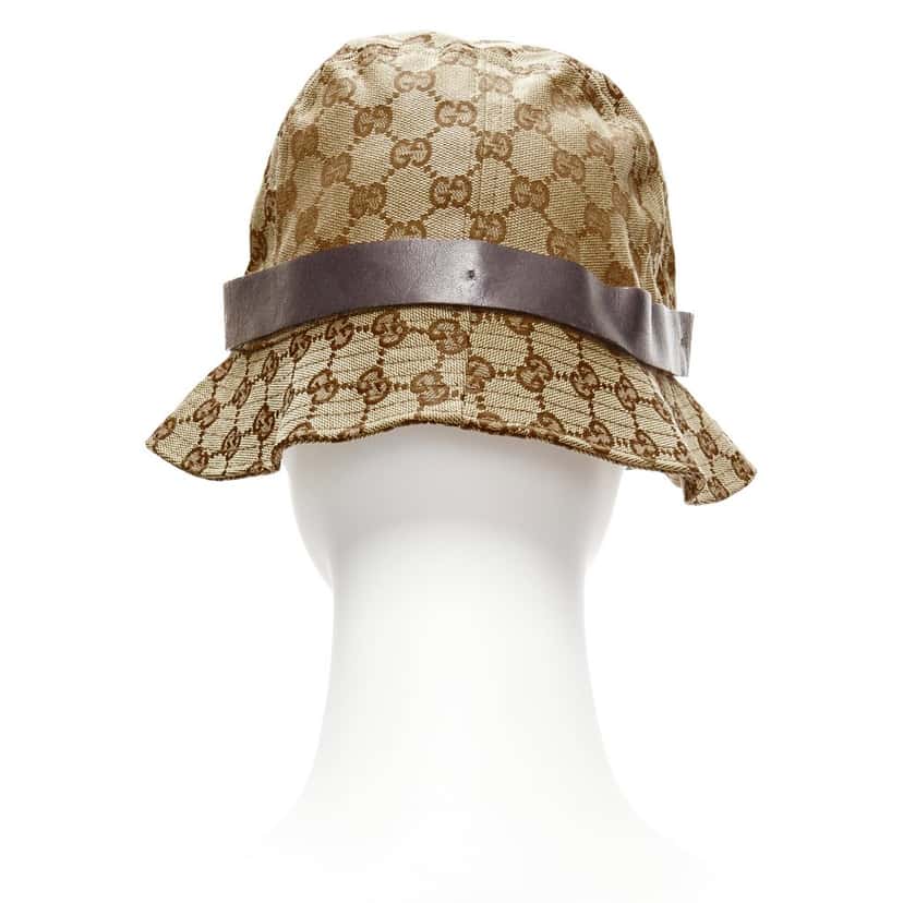 Gucci Brown GG Bucket Hat Beige Very good condition - Box View