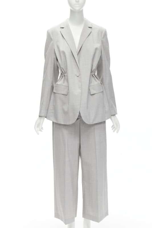 Theory Grey Drawstring Pants Set Grey Wool Never worn - Front View