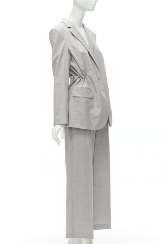 Theory Grey Drawstring Pants Set Grey Wool Never worn - Model View