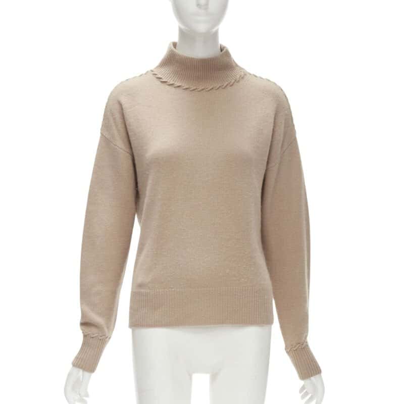 Theory Whipstitch Turtleneck Brown Cashmere Very good condition - Front View
