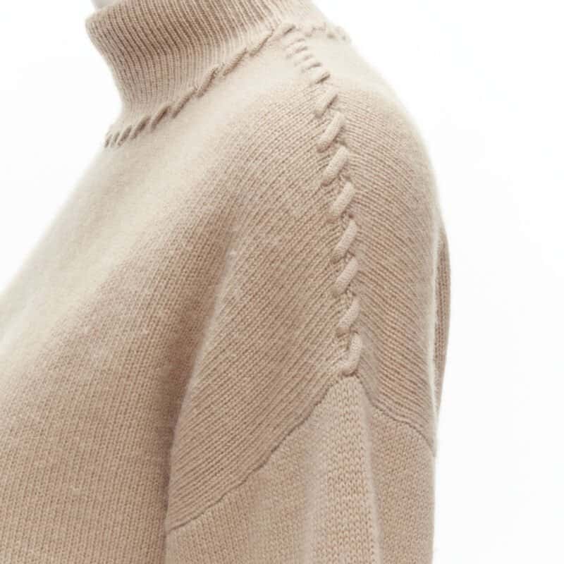 Theory Whipstitch Turtleneck Brown Cashmere Very good condition - Back View