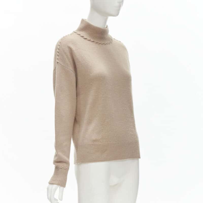 Theory Whipstitch Turtleneck Brown Cashmere Very good condition - Inside View
