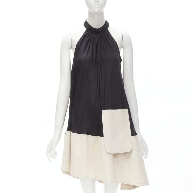 Tibi Patch Pocket Dress Black Polyester Never worn - Front View