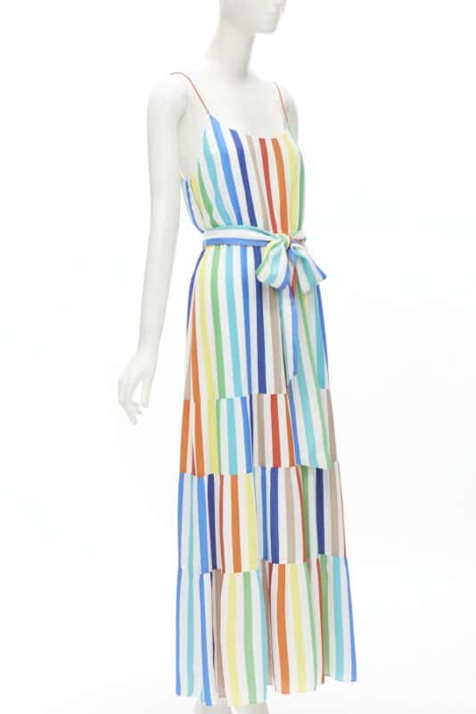 ALICE & OLIVIA Striped Belted Dress MultiColor Viscose Never worn - Inside View