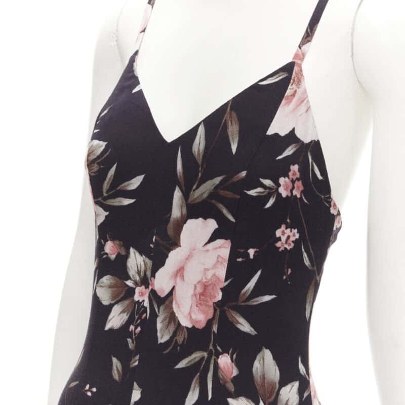 ALICE & OLIVIA Floral Slip Dress Black Viscose Never worn - Back View