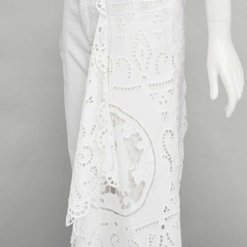 Monse White Draped Straight Jeans White Cotton Very good condition - Back View