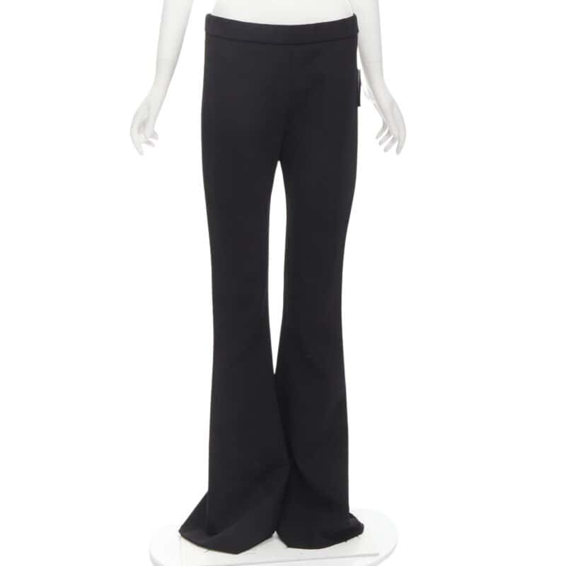 Gauchere Wide Flared Trousers Black Wool Never worn, with tag - Front View