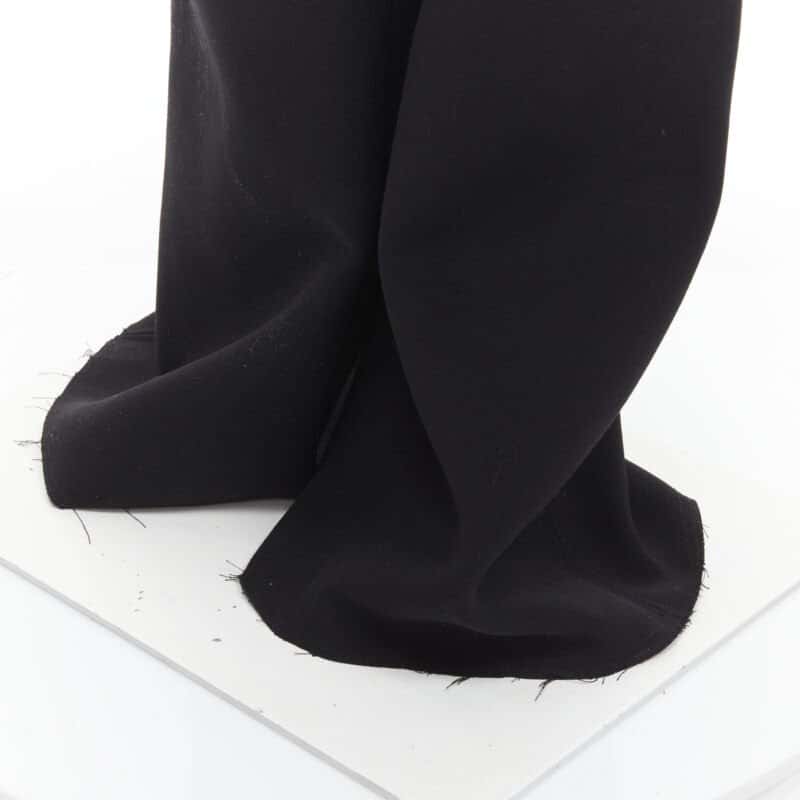 Gauchere Wide Flared Trousers Black Wool Never worn, with tag - Back View