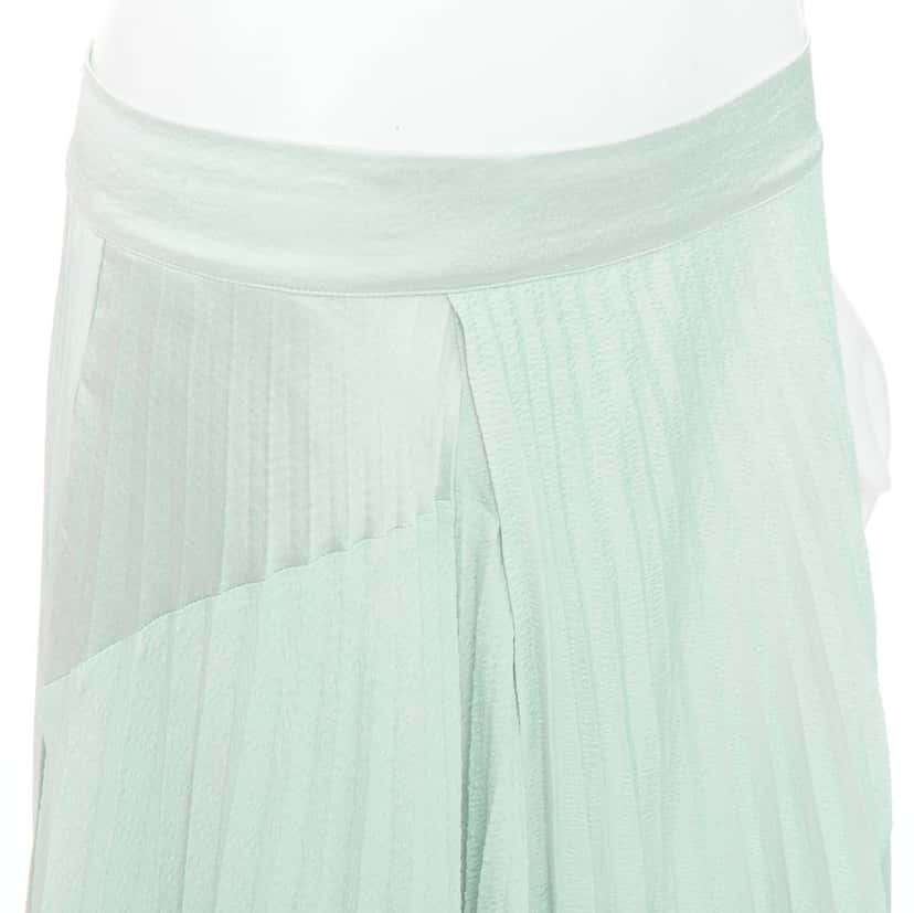 Vince Fabric Panel Skirt Green Polyester Good condition - Back View