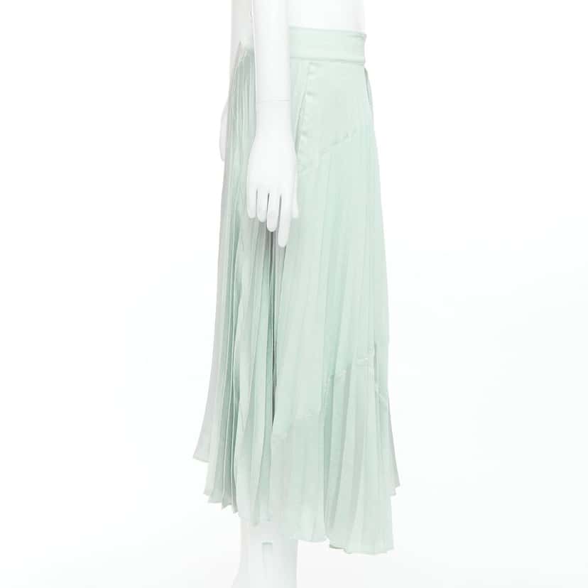 Vince Fabric Panel Skirt Green Polyester Good condition - Model View