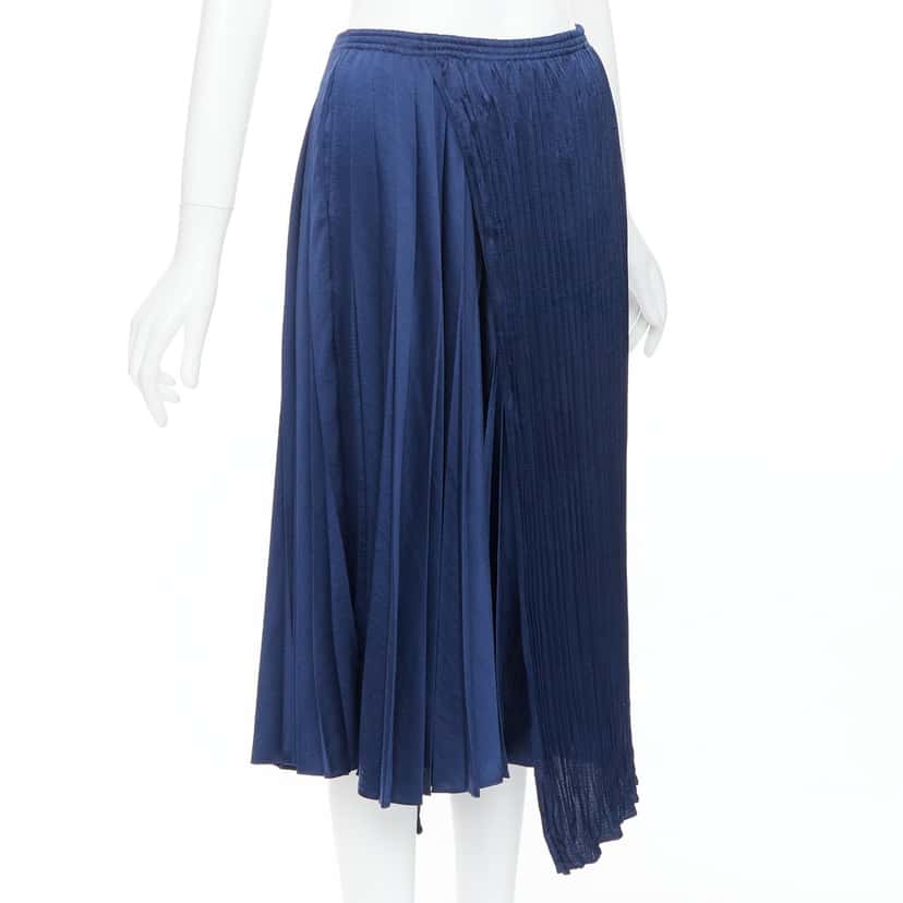 Vince Elastic Plisse Skirt Navy Polyester Very good condition - Inside View