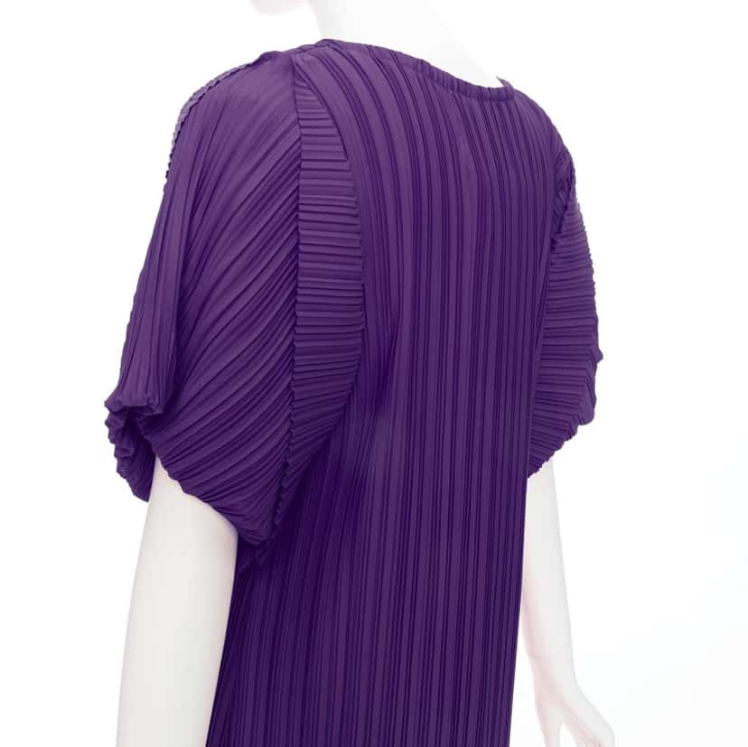 Bambah Plisse Midi Dress Purple Polyester Never worn, with tag - Back View