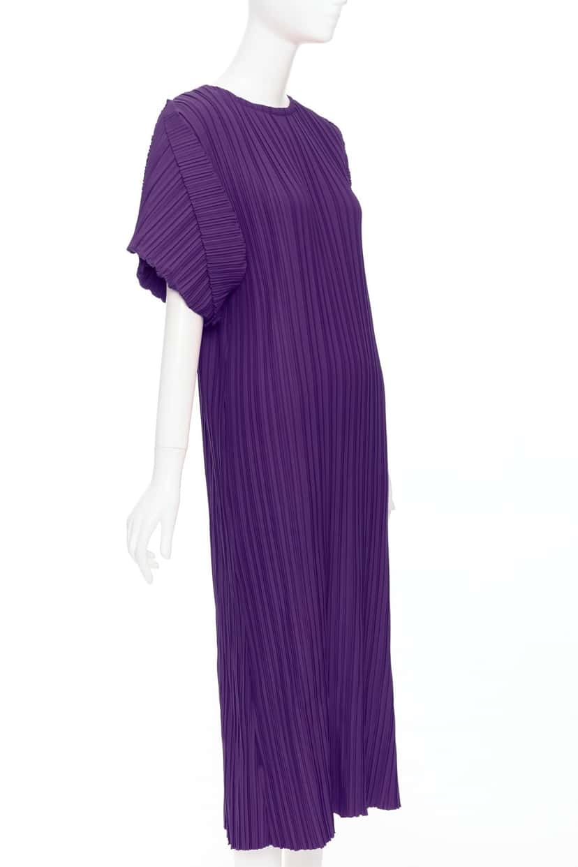 Bambah Plisse Midi Dress Purple Polyester Never worn, with tag - Inside View