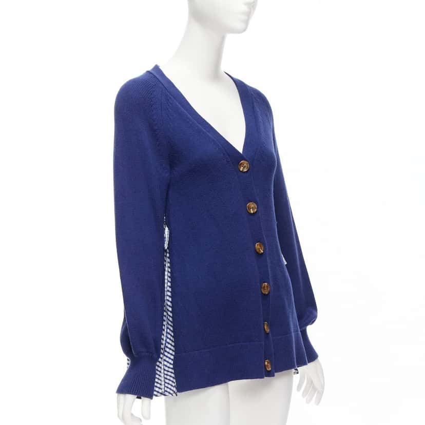 Adeam Ruffle Back Cardigan Blue Cotton Never worn - Box View