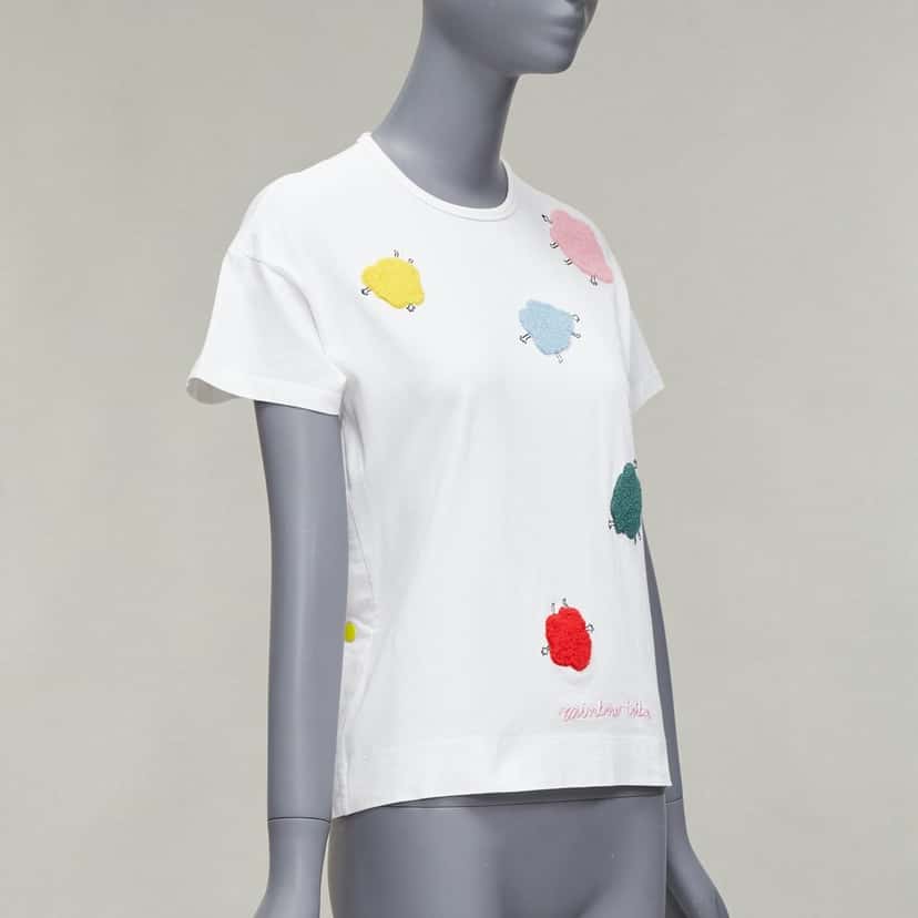 Mira Mikati Rainbow Sheep Tee White Cotton Never worn - Inside View