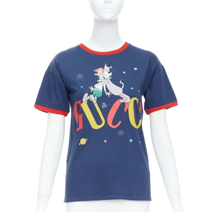 Gucci Jetsons Ringer Tee Navy Cotton Never worn - Front View