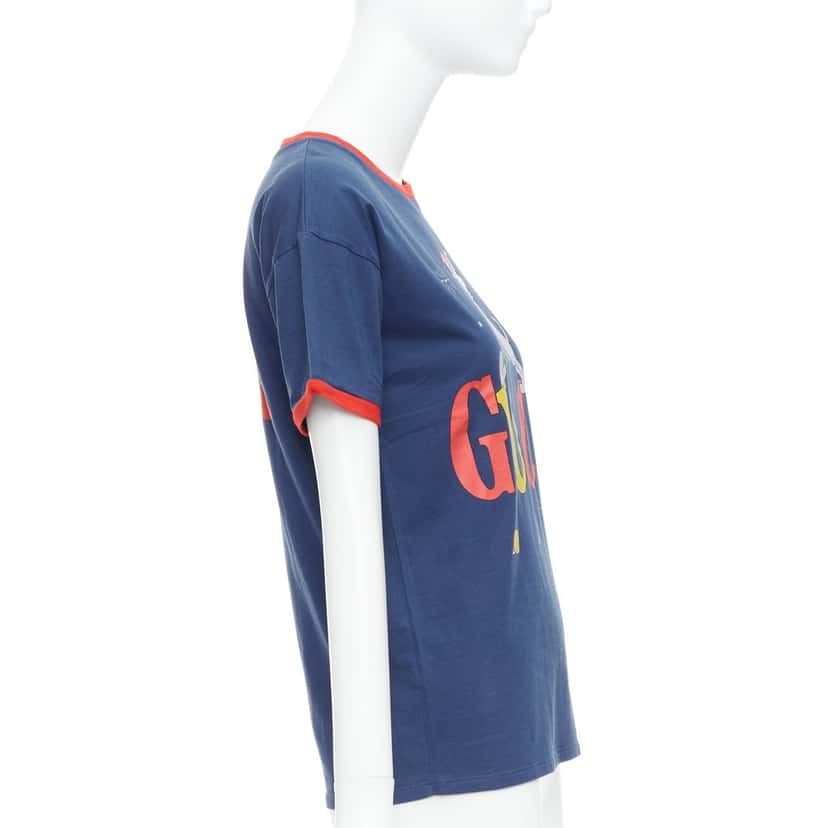 Gucci Jetsons Ringer Tee Navy Cotton Never worn - Model View