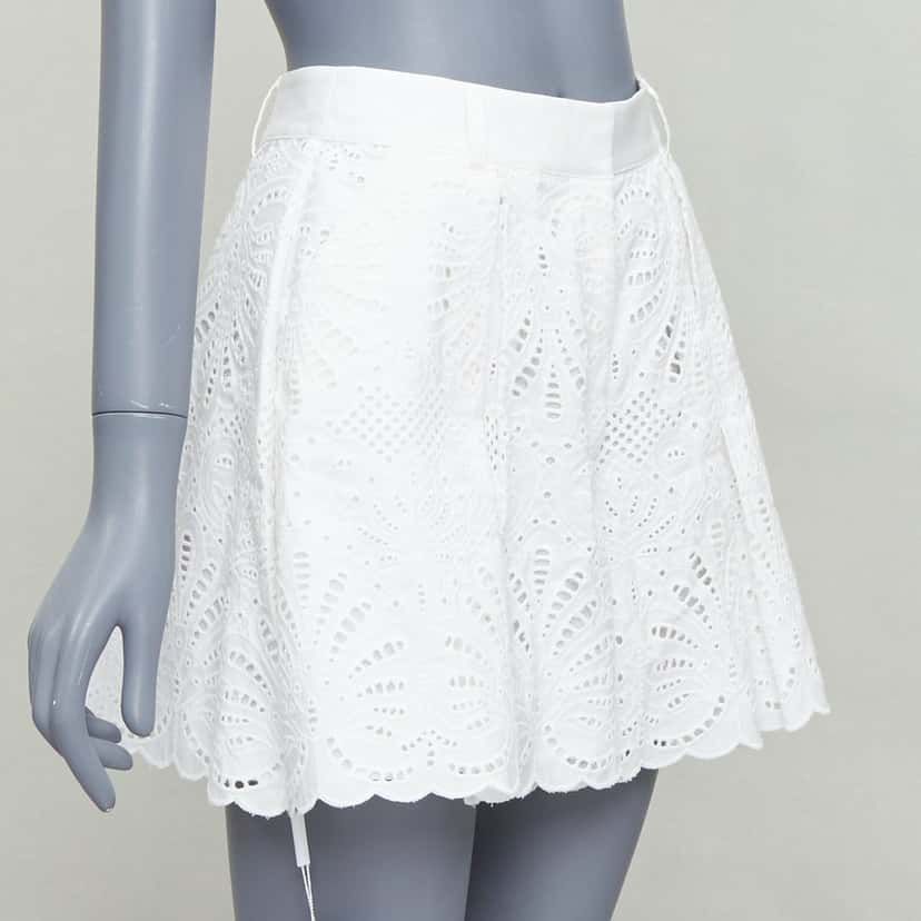 SELF-PORTRAIT Floral Anglais Shorts White Cotton Never worn, with tag - Inside View