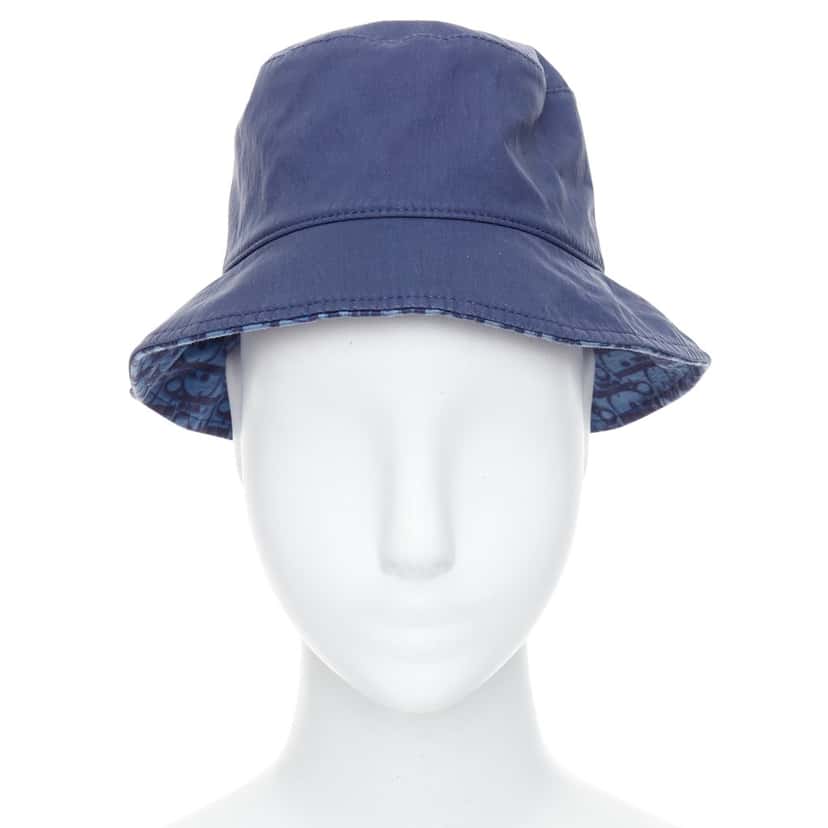 Dior Navy Monogram Hat T3 Blue Cotton Good condition - Front View