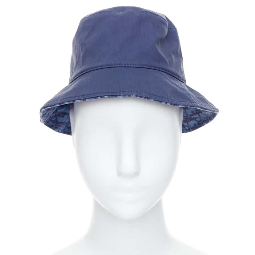 Dior Navy Monogram Hat T4 Blue Cotton Good condition - Front View