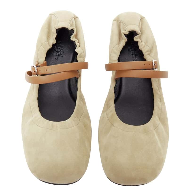 Hermes Jolly Beige Suede Very good condition - Front View